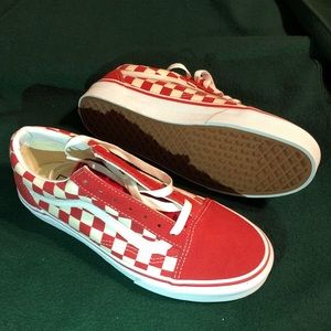Red and White Checkered Vans NWOT
